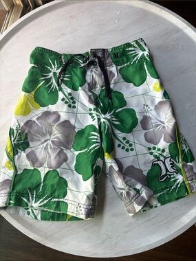 Boy’s Hurley Green Floral Board Shorts